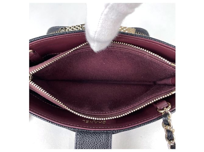 Borsa a tracolla Chanel in vitello grana nera - vista 6