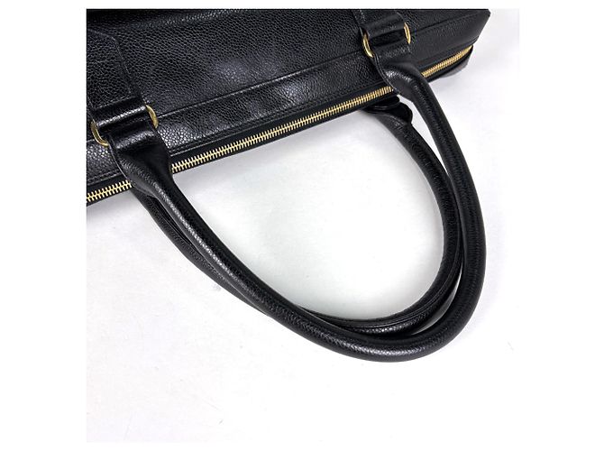 Saco Tote Chanel em couro de bezerro grão preto - vista 7