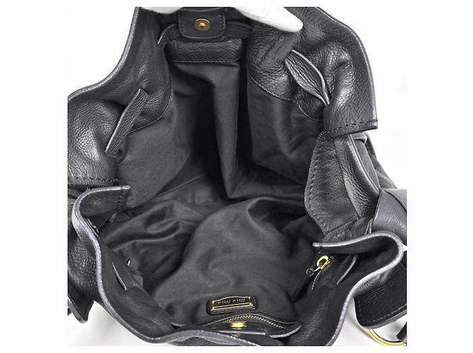 Borsa a mano Miu Miu in pelle nera - vista 10