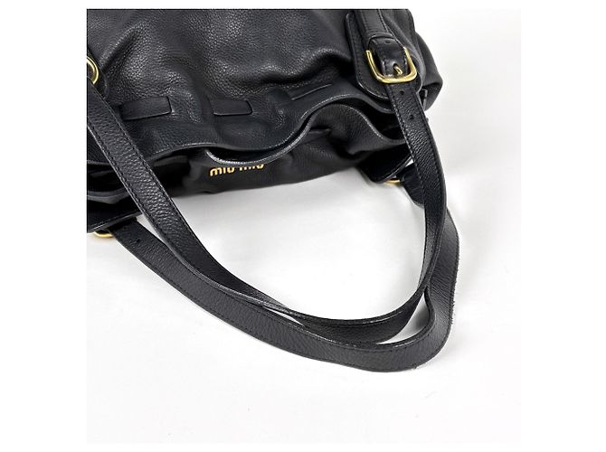 Borsa a mano Miu Miu in pelle nera - vista 7