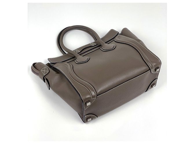 Céline Borsa a mano Celine Luggage Micro Shopper in pelle - vista 2