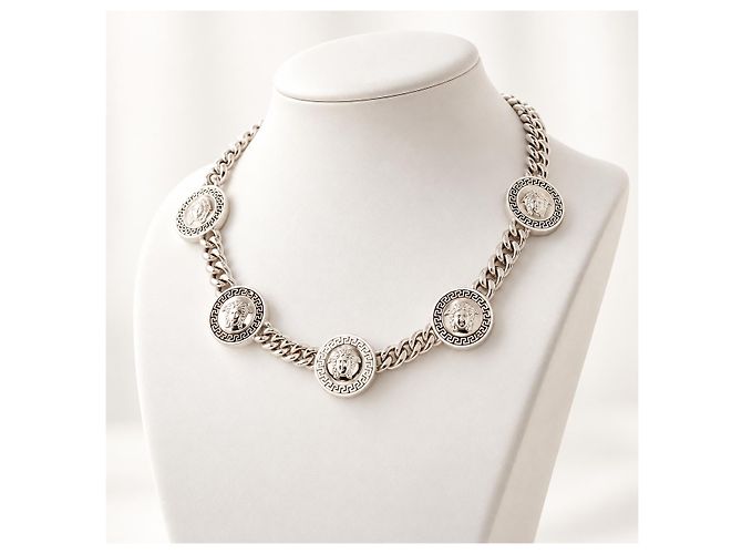 Collana Versace Medusa in Argento - vista 5