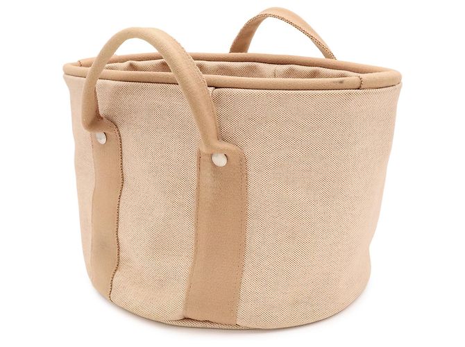 Hermès Borsa Hermes Beige Toile H Laundry Bag - vista 3