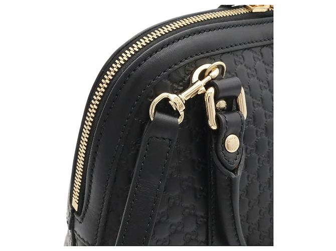 Borsa a mano Gucci Microguccissima in pelle nera - vista 9