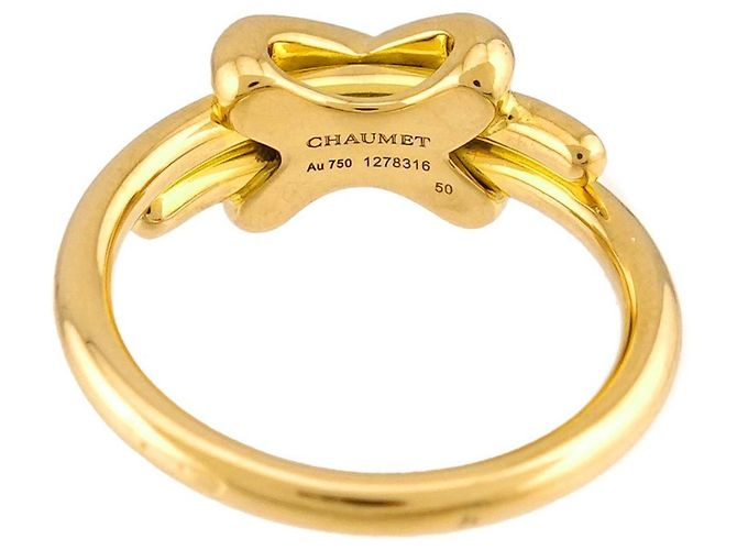 Anello Chaumet Jeux de Liens in oro giallo 18K con diamanti - vista 3