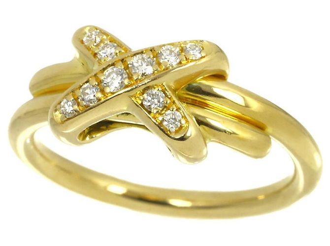 Anello Chaumet Jeux de Liens in oro giallo 18K con diamanti - vista 4