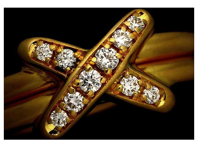 Anello Chaumet Jeux de Liens in oro giallo 18K con diamanti - vista 6