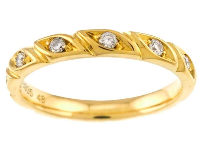 Anello Chaumet Torsade in oro giallo 18K e diamanti - vista 2