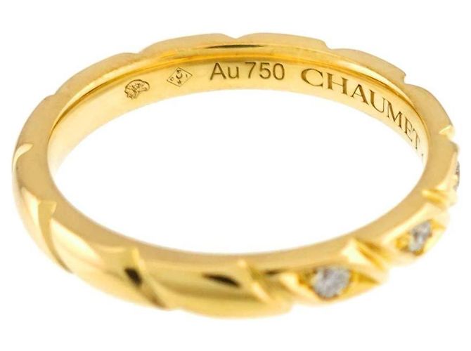 Anello Chaumet Torsade in oro giallo 18K e diamanti - vista 3
