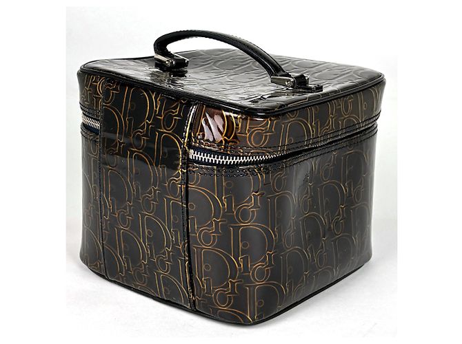 Pouch Christian Dior Trotter in pelle verniciata Bronze - vista 2