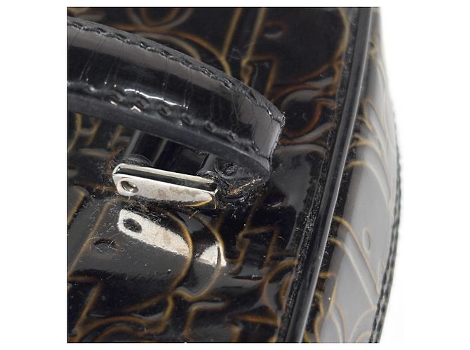 Pouch Christian Dior Trotter in pelle verniciata Bronze - vista 6