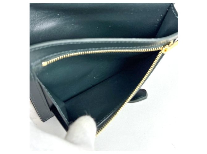Céline Cartera bi-fold Celine en piel verde - vista 6