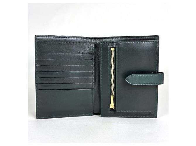 Céline Cartera bi-fold Celine en piel verde - vista 7