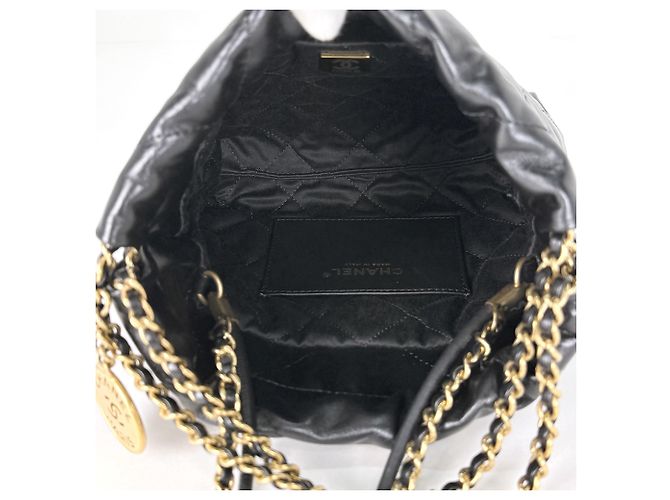 Borsa Chanel CHANEL 22 Mini 2WAY in pelle nera AS3980 da donna - vista 7
