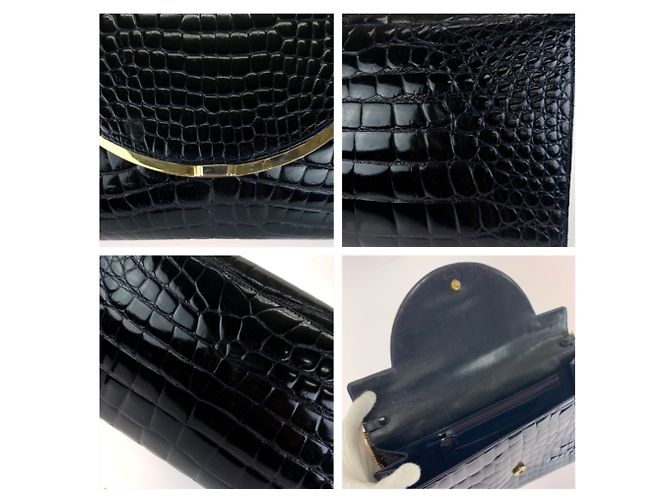 BALLY Vintage 2-way Ledertasche Dark Navy - Ansicht 6