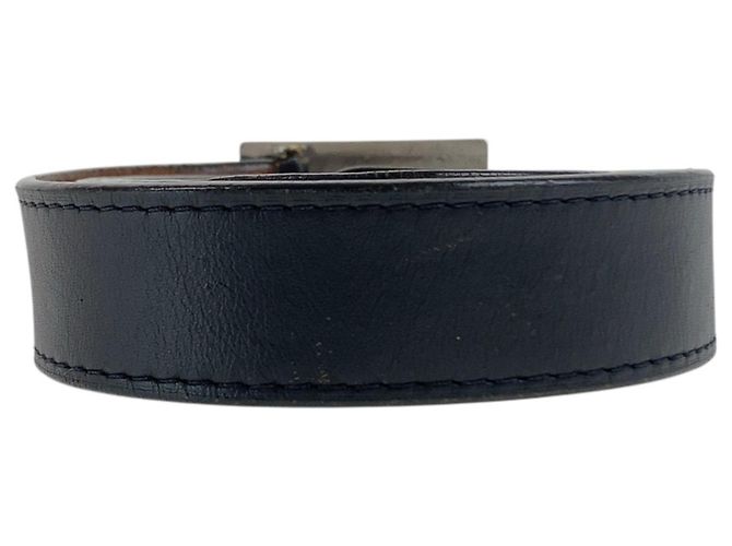 Cintura in pelle nera e metallo da uomo Louis Vuitton - vista 2