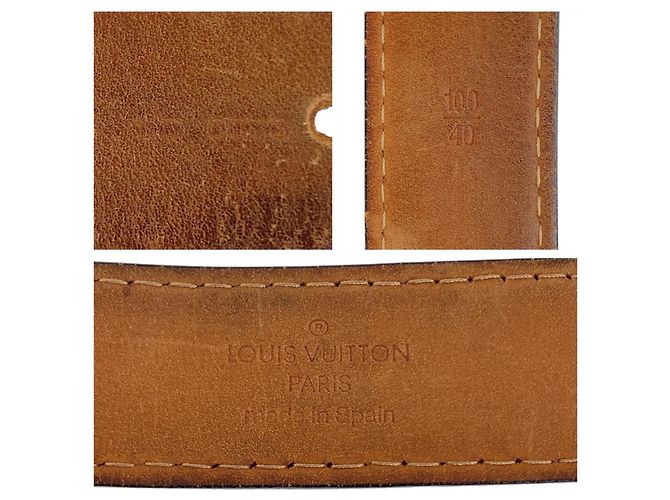 Cintura in pelle nera e metallo da uomo Louis Vuitton - vista 3