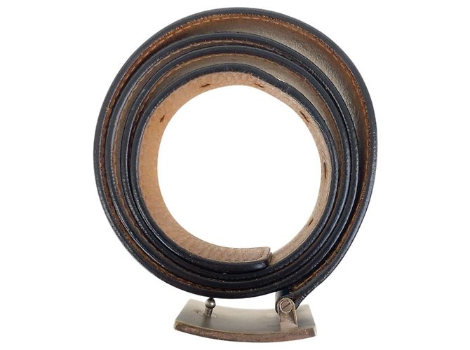Cintura in pelle nera e metallo da uomo Louis Vuitton - vista 6