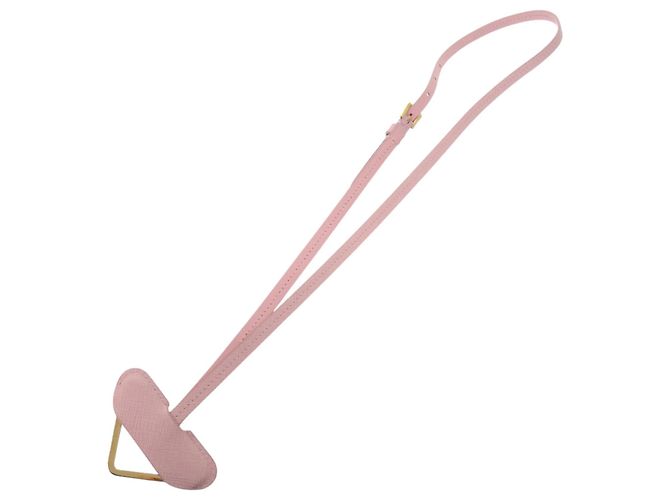 Collana con pendente Prada in pelle Saffiano rosa - vista 3