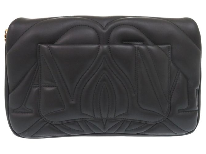 Alexander McQueen Borsa a tracolla The Seal in pelle con catena nera - vista 3