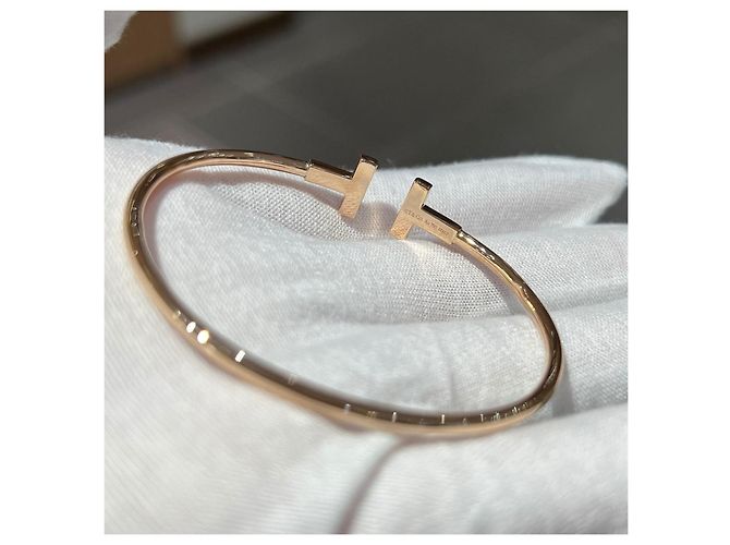 Bracciale Tiffany & Co. T Smile Oro Rosa e Diamanti - vista 4