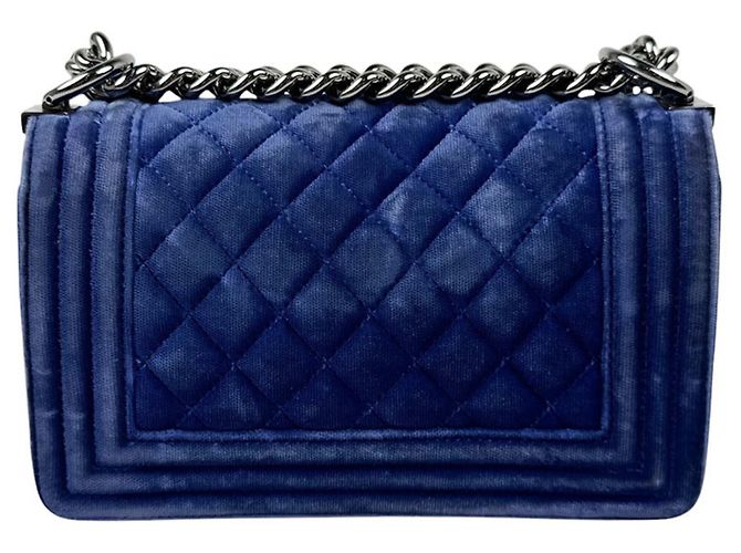 Borsa a tracolla Chanel Boy in velluto - vista 3
