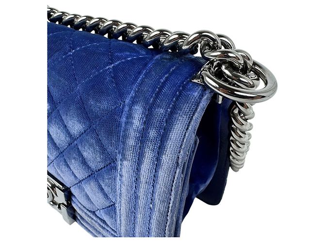 Borsa a tracolla Chanel Boy in velluto - vista 6