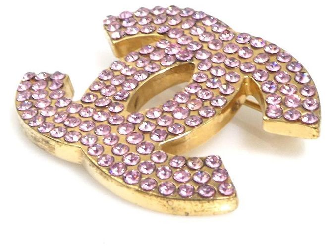 Broche Chanel Dorado y Rosa - vista 3