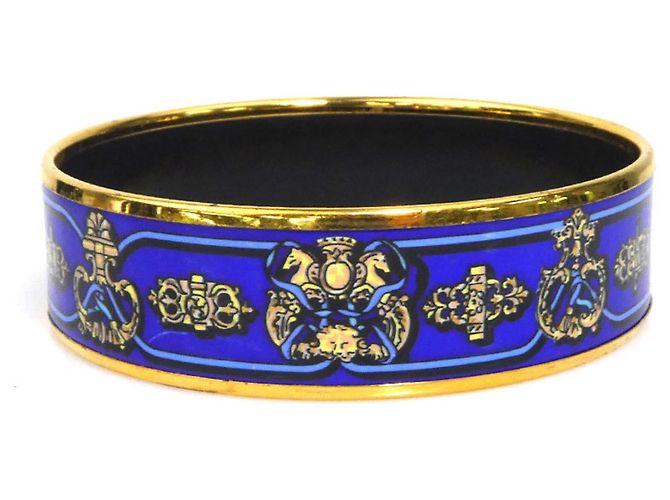 Hermès Bracciale rigido in smalto blu e oro Hermes - vista 2