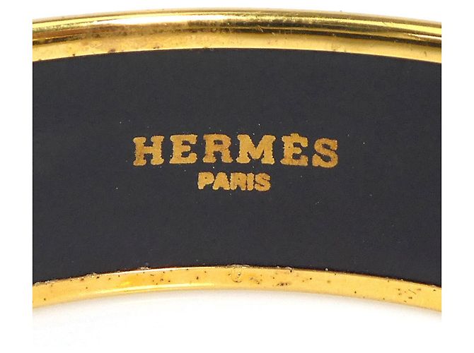 Hermès Bracciale rigido in smalto blu e oro Hermes - vista 9