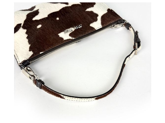 Borsa Miu Miu in pelle di vacchetta stampata - vista 6