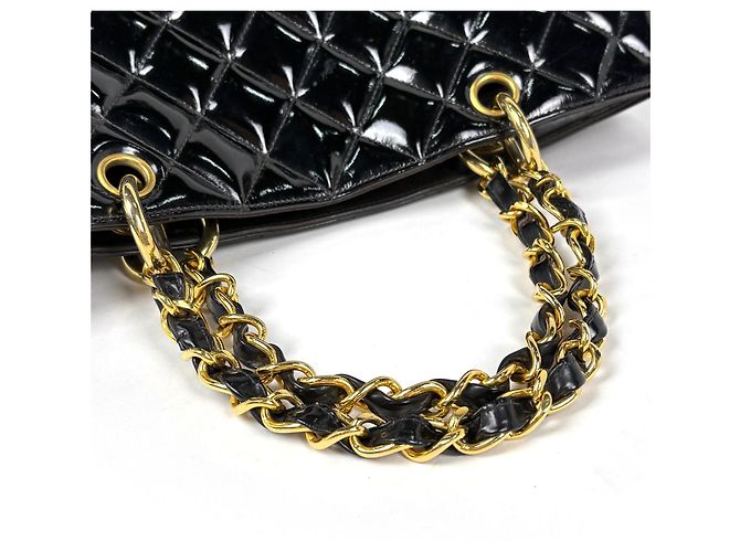 Chanel Shopper aus schwarzem Lackleder - Ansicht 7