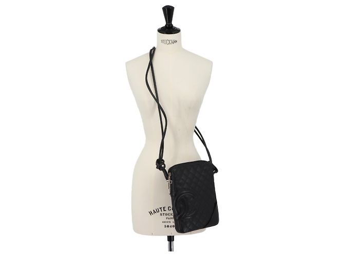 Borsa a tracolla Chanel Cambon Line in pelle di vitello nera - vista 10