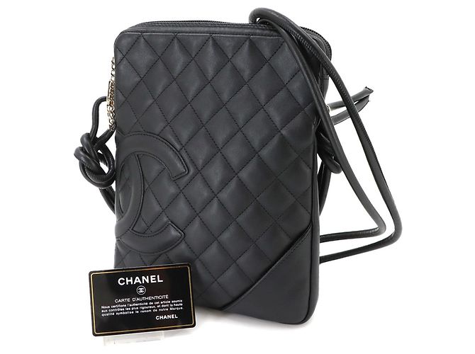 Borsa a tracolla Chanel Cambon Line in pelle di vitello nera - vista 2