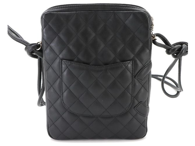 Borsa a tracolla Chanel Cambon Line in pelle di vitello nera - vista 3
