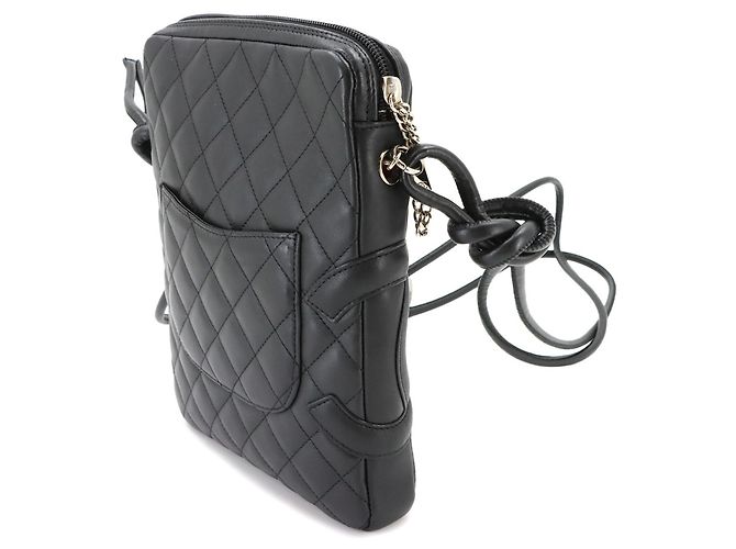 Borsa a tracolla Chanel Cambon Line in pelle di vitello nera - vista 4