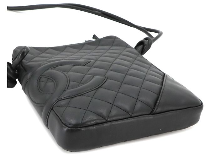 Borsa a tracolla Chanel Cambon Line in pelle di vitello nera - vista 5