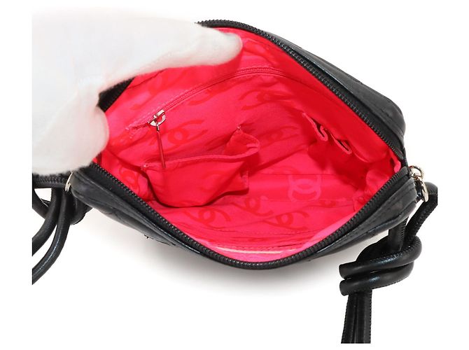 Borsa a tracolla Chanel Cambon Line in pelle di vitello nera - vista 7