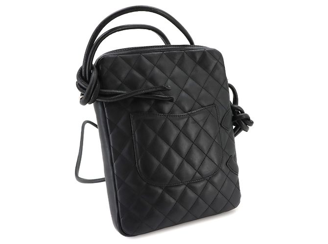Borsa a tracolla Chanel Cambon Line in pelle di vitello nera - vista 9