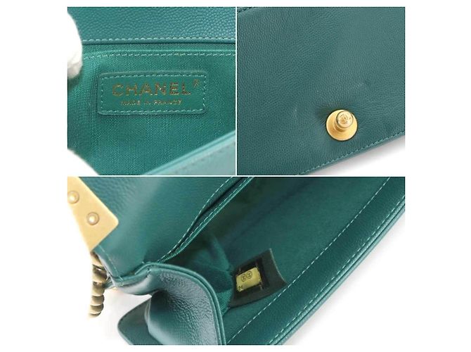 Chanel Boy Small Chain Shoulder Handbag in Green - view 9