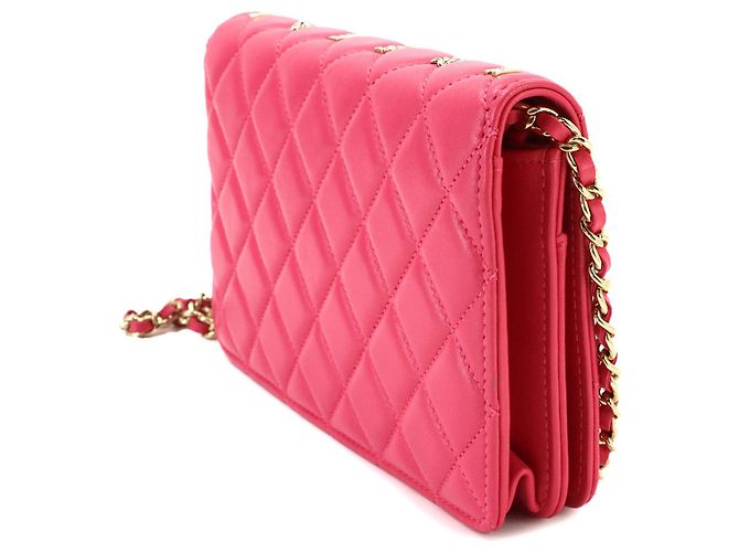 Portafoglio con catena Chanel Matelassé in Rosa - vista 4