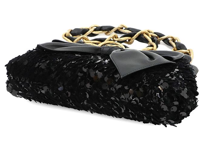 Borsa a tracolla Chanel con catena e nastro - vista 5