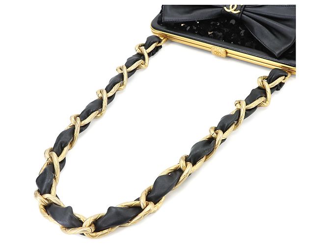 Borsa a tracolla Chanel con catena e nastro - vista 6