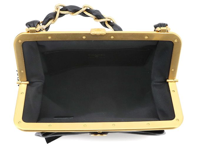 Borsa a tracolla Chanel con catena e nastro - vista 7