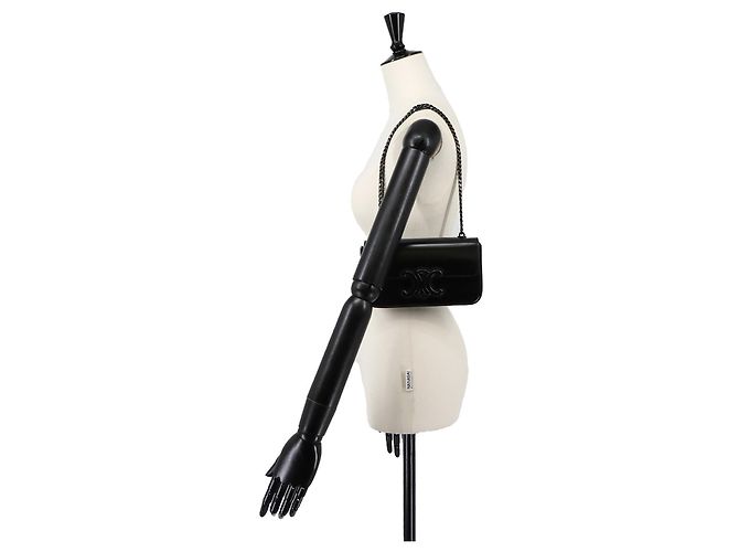 Céline Borsa a tracolla Celine Cuir Triomphe con catena - vista 10