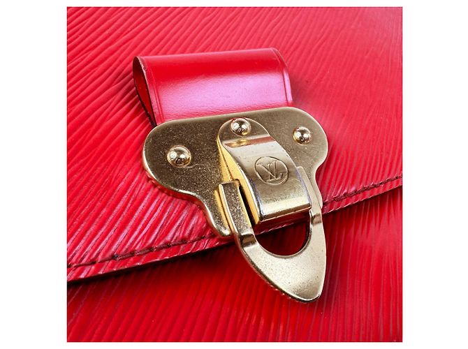 Borsa a mano Louis Vuitton in pelle Epi rossa - vista 12