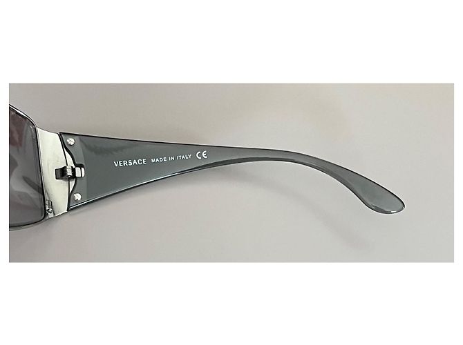 Versace Gafas de sol de metal y plástico gris - vista 3