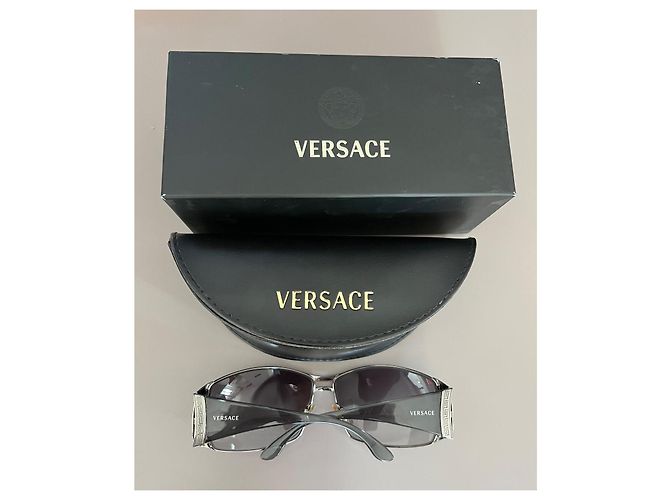 Versace Gafas de sol de metal y plástico gris - vista 5