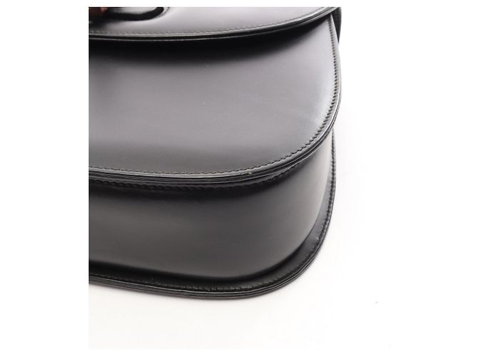 Borsa Gucci Bamboo in pelle nera - vista 10
