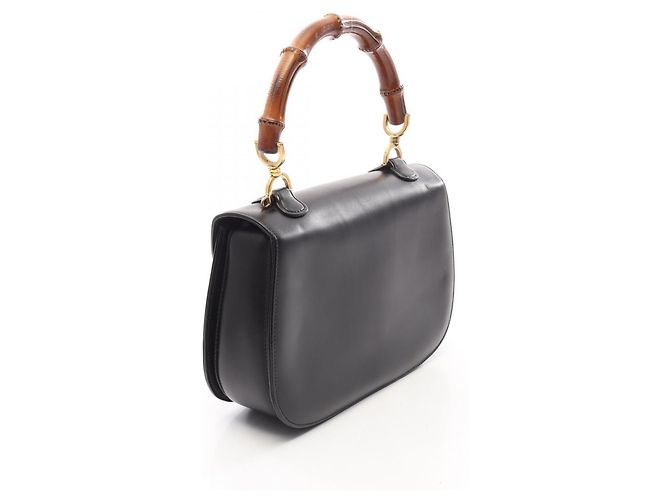 Borsa Gucci Bamboo in pelle nera - vista 2